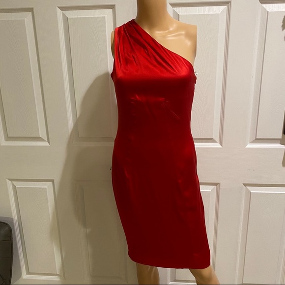 NEIMAN MARCUS SEXY RED SZ 4 SILK ROSA PUSHER DRESS - Picture 1 of 9
